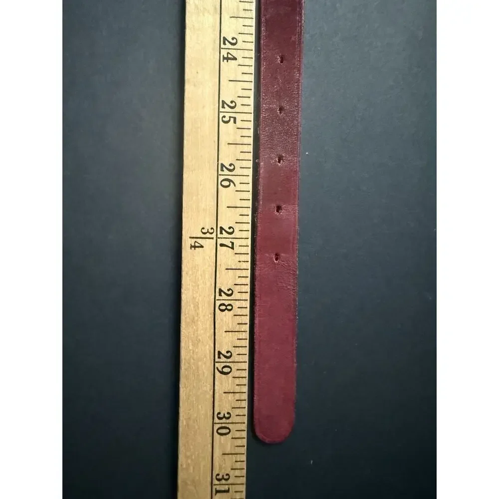 Vtg. Womens Belt Suede Leather Burgundy Boho Career Classic 80s 90s Y2K Mod